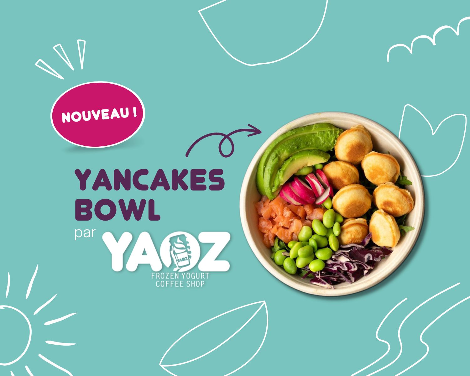 Yancakes bowls YAOZ Frozen Yogurt & Coffee Shop